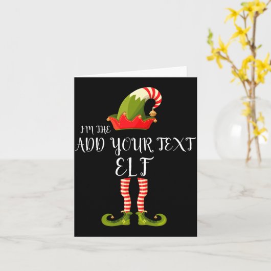 Im The Elf Add Your Text Christmas  カード (黄色い花)