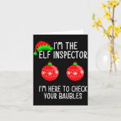 I'm The Elf Inspector Funny Baubles Christmas Elf カード (黄色い花)