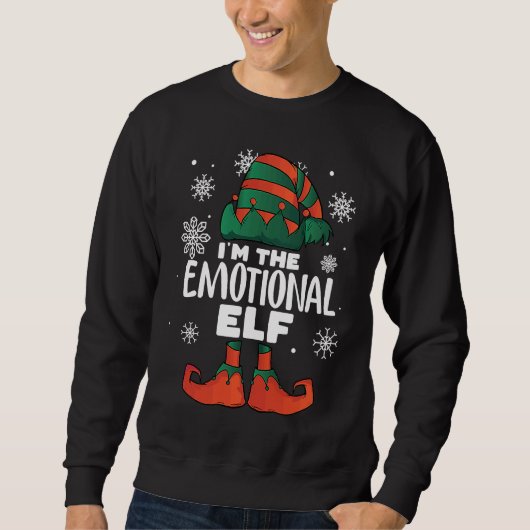 I'm The Emotional Elf Christmas  Elves Family  Emo スウェットシャツ (正面)