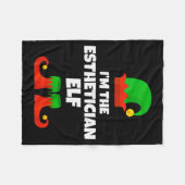 I'm The Esthetician Elf Family Pajama Christmas Be フリースブランケット (正面(横))