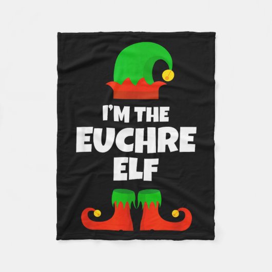 I'm The Euchre Elf Family Pajama Christmas Funny P フリースブランケット (正面)