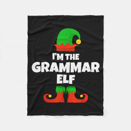 I'm The Grammar Elf Family Pajama Christmas Englie フリースブランケット (正面)