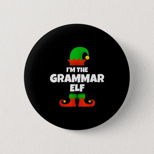 I'm The Grammar Elf Family Pajama Christmas Englie 缶バッジ (正面)