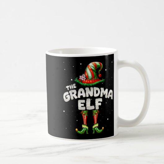 I'm The Grandma Elf Family Matching Group Christma コーヒーマグカップ (右)