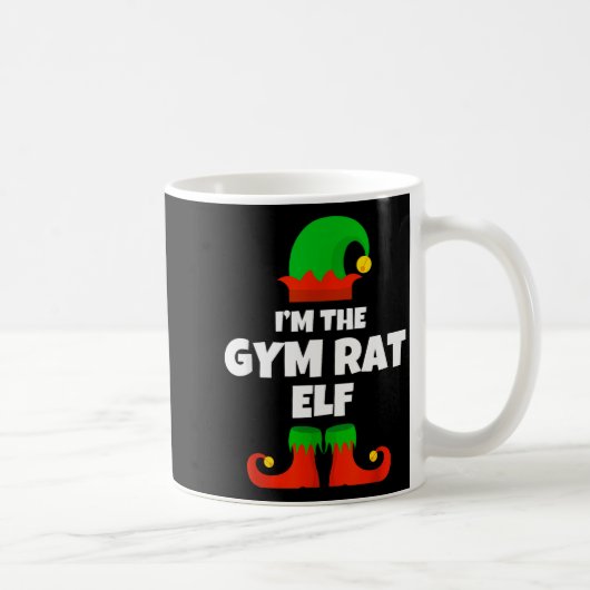 I'm The Gym Rat Elf Family Pajama Christmas Fitnes コーヒーマグカップ (右)