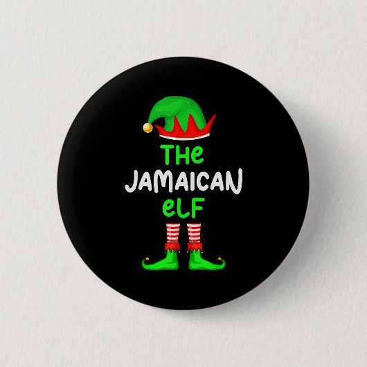 I'm The Jamaican Elf Jamaica Christmas Funny Pajam 缶バッジ (正面)