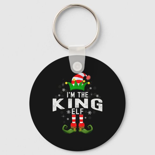 I'm The King Elf Christmas Family Pjs Costume  キーホルダー (正面)