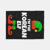 I'm The Korean Elf Family Pajama Christmas Funny K フリースブランケット (正面(横))