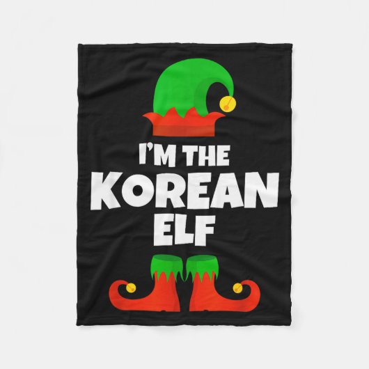 I'm The Korean Elf Family Pajama Christmas Funny K フリースブランケット (正面)