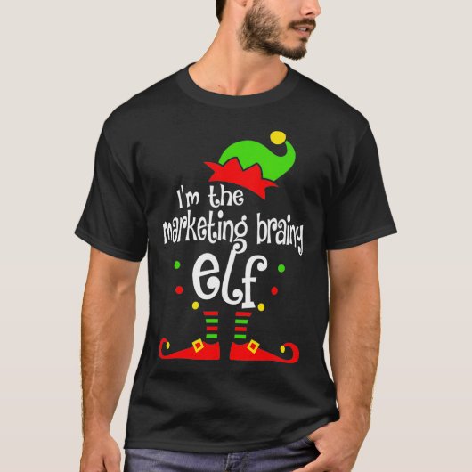Im The Marketing Brainy Elf Xmas Family Friend Chr Tシャツ (正面)