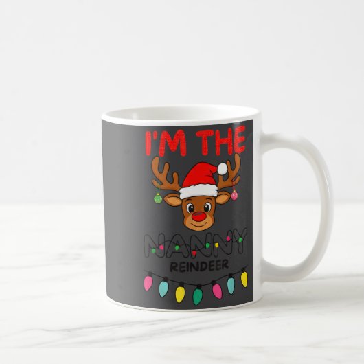 I'm The Nanny Reindeer Family Christmas Matching G コーヒーマグカップ (右)