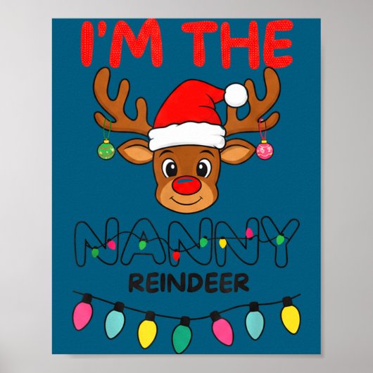 I'm The Nanny Reindeer Family Christmas Matching G ポスター (正面)