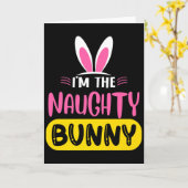 Im The Naughty Bunny Rabbit Ears Egg Funny Easter カード (黄色い花)