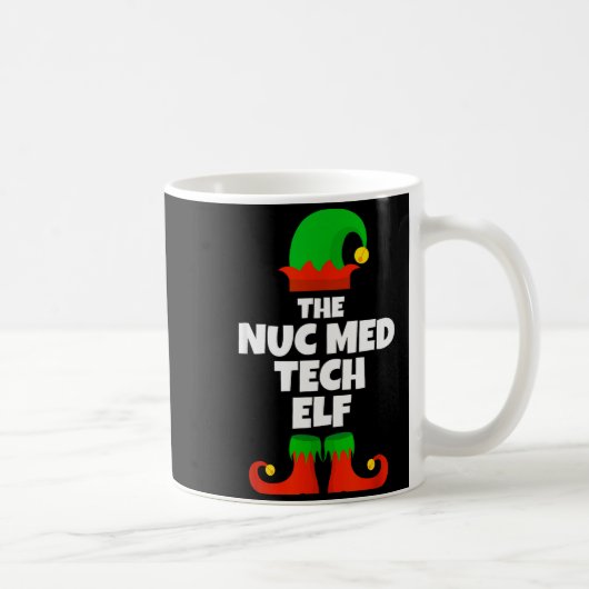 I'm The Nuc Med Tech Elf Family Pajama Christmas F コーヒーマグカップ (右)