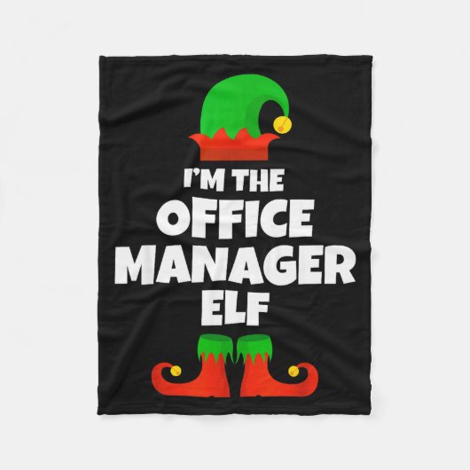 I'm The Office Manager Elf Family Pajama Christmas フリースブランケット (正面)