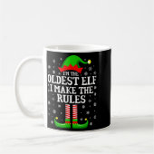 I'm The Oldest Elf Funny Christmas Family Matching コーヒーマグカップ (左)
