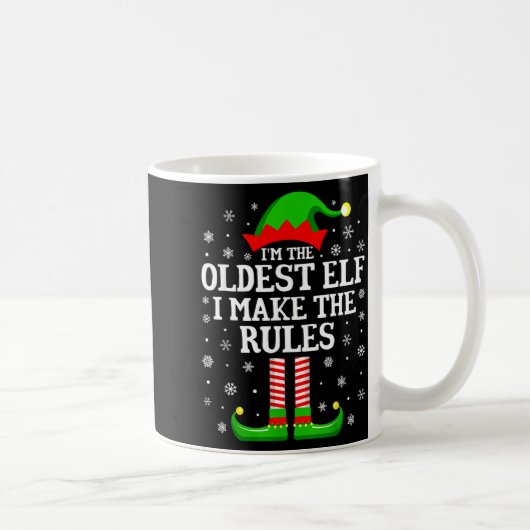 I'm The Oldest Elf Funny Christmas Family Matching コーヒーマグカップ (右)