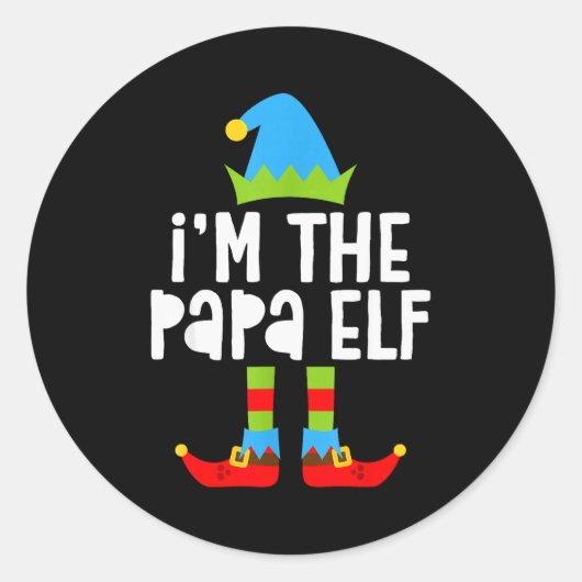I'm The Papa Elf Shirt Men Matching Elf Papa Chris ラウンドシール (正面)