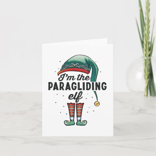 I'm the Paragliding Elf Christmas Gift Xmas カード (正面)