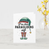 I'm the Paragliding Elf Christmas Gift Xmas カード (黄色い花)