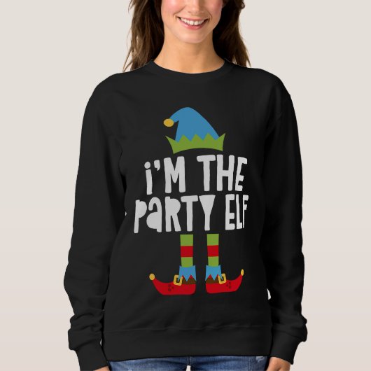 I'm The Party Elf T  Matching Christmas Costume スウェットシャツ (正面)