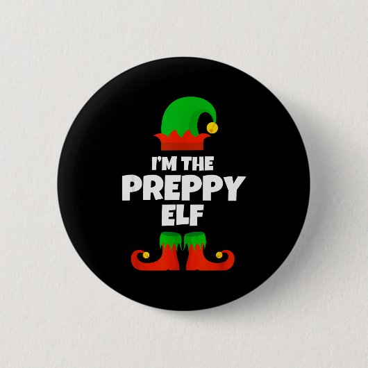 I'm The Preppy Elf Family Pajama Christmas Funny 缶バッジ (正面)