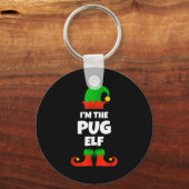 I'm The Pug Elf Family Pajama Christmas Funny Dog キーホルダー (正面)