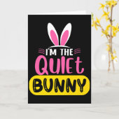 Im The Quiet Bunny Rabbit Ears Egg Funny Easter D  カード (黄色い花)