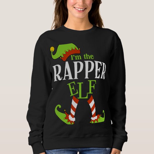 I'm The RAPPER Elf Family Group Matching PJ Christ スウェットシャツ (正面)