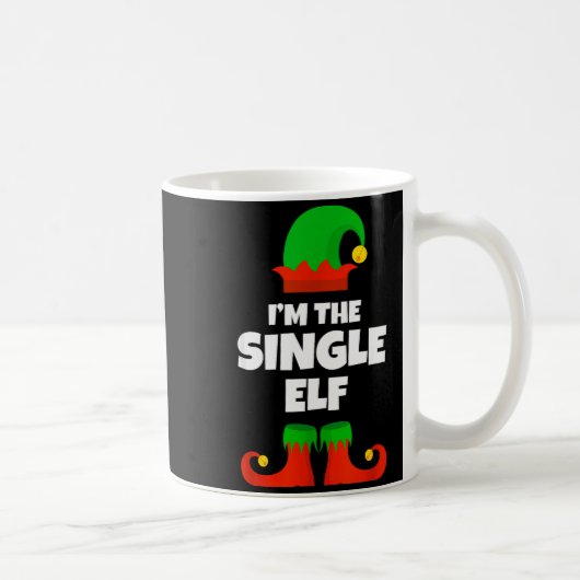 I'm The Single Elf Family Pajama Christmas Funny  コーヒーマグカップ (右)
