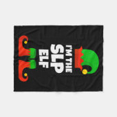 I'm The Slp Elf Family Pajama Christmas Speech Lan フリースブランケット (正面(横))