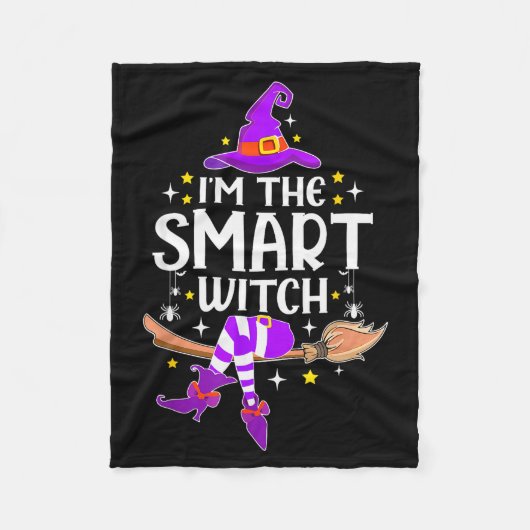 I'm The Smart Witch Halloween Matching Group Costu フリースブランケット (正面)