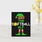 I'm The Softball Elf Christmas Family Matching Paj カード (黄色い花)