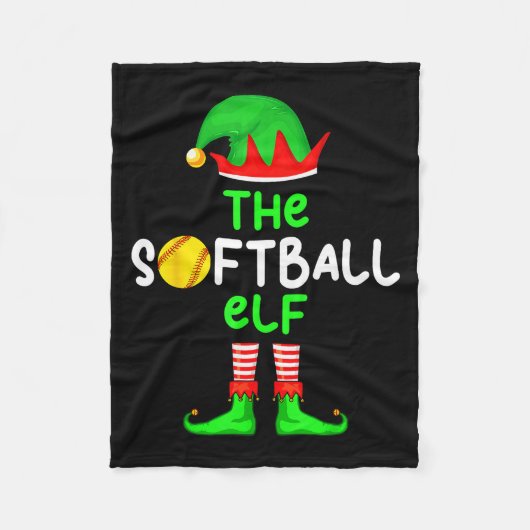 I'm The Softball Elf Christmas Family Matching Paj フリースブランケット (正面)