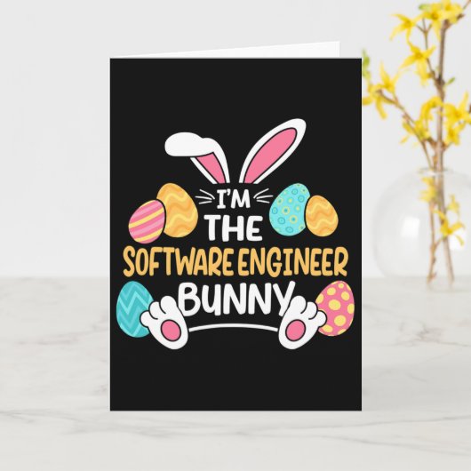 Im The Software Engineer Bunny Developer Easter  カード (黄色い花)