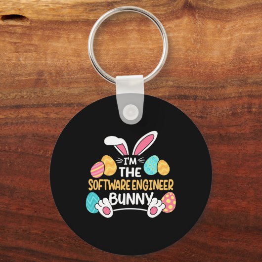 Im The Software Engineer Bunny Developer Easter  キーホルダー (正面)