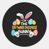 Im The Software Engineer Bunny Developer Easter  ラウンドシール (正面)