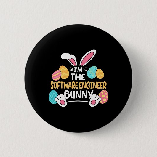 Im The Software Engineer Bunny Developer Easter  缶バッジ (正面)