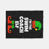 I'm The Swim Coach Elf Family Pajama Christmas Fun フリースブランケット (正面(横))