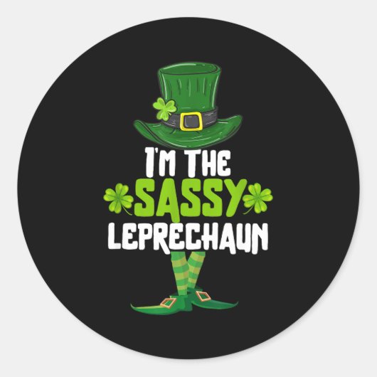 I'm The Sy Leprechaun Matching St Patrick's Day Co ラウンドシール (正面)