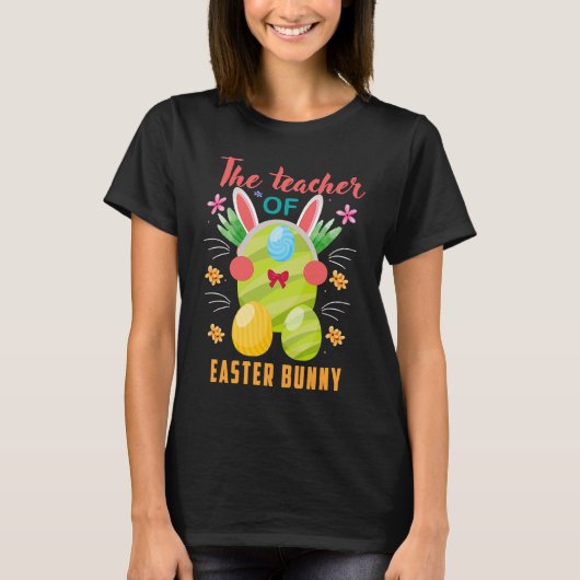 I'm The Teacher Bunny Easter Day Rabbit Family Mat Tシャツ (正面)