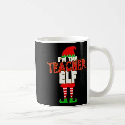 I'm The Teacher Elf Christmas Matching Elves Famil コーヒーマグカップ (右)