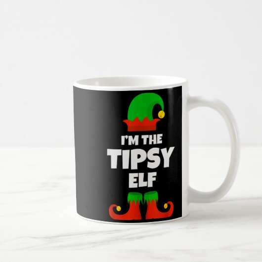 I'm The Tipsy Elf Family Pajama Christmas Funny  コーヒーマグカップ (右)