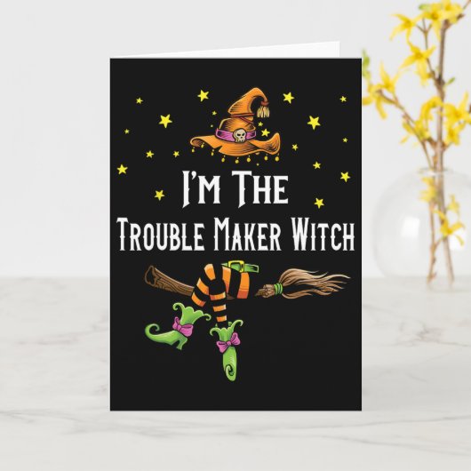 Im The Trouble Maker Witch Halloween Matching Grou カード (黄色い花)