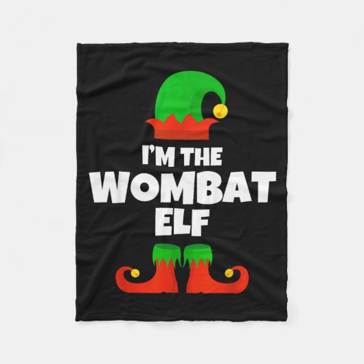 I'm The Wombat Elf Family Pajama Christmas Funny  フリースブランケット (正面)