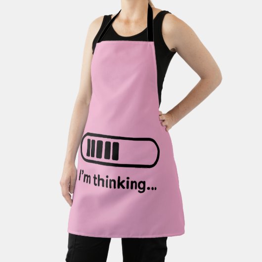 I'm Thinking... Loading Progress Bar Pink Minimali エプロン (インサイチュ)