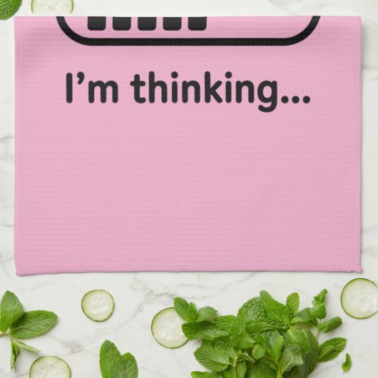 I'm Thinking... Loading Progress Bar Pink Minimali キッチンタオル (折り畳み)