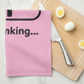I'm Thinking... Loading Progress Bar Pink Minimali キッチンタオル (四つ折り)