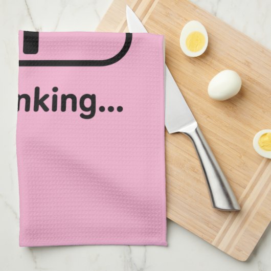 I'm Thinking... Loading Progress Bar Pink Minimali キッチンタオル (四つ折り)