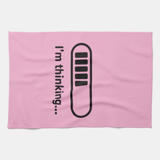 I'm Thinking... Loading Progress Bar Pink Minimali キッチンタオル (横)